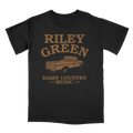 Black t-shirt with 'Riley Green Damn Country Music Tour' graphic on a white background